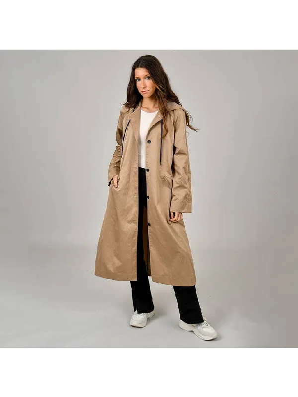 RD Trinity Hooded Trench Coat Knit Woven Fleece