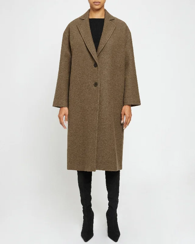 HELENA Long Coat in Loro Piana Luxury Virgin Wool Fabric Cardigan Sweater Pullover