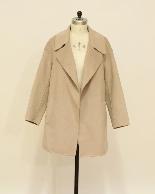 Longline Collared Wool Coat - Blush Bolero Crop Top Camisole