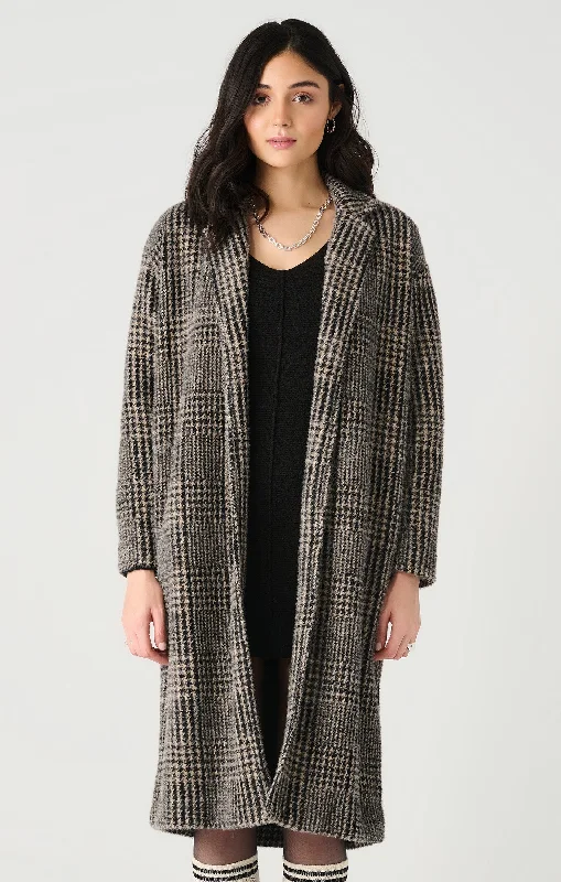 Dex Long Sleeve Knit Coat Stand-Up Roll-Neck Turtle