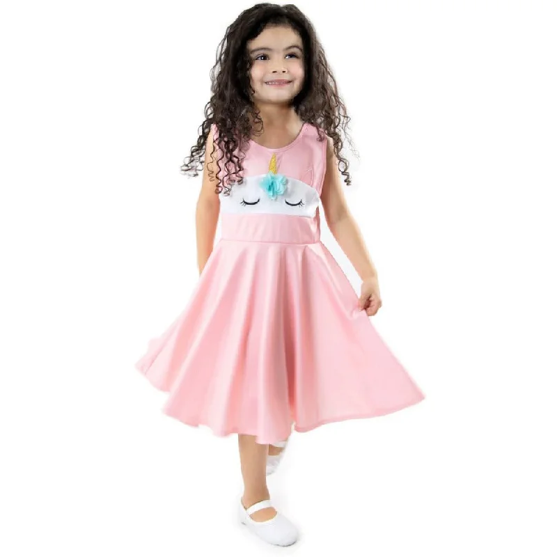Unicorn Twirl Dress Pink Medium