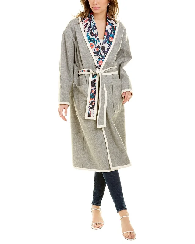 Tanya Taylor Cadence Wool-Blend Coat Houndstooth Coat Plaid Coat Tartan Coat