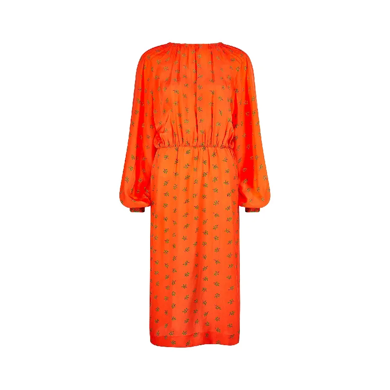 1970s Louis Feraud Haute Couture Orange Silk Dress