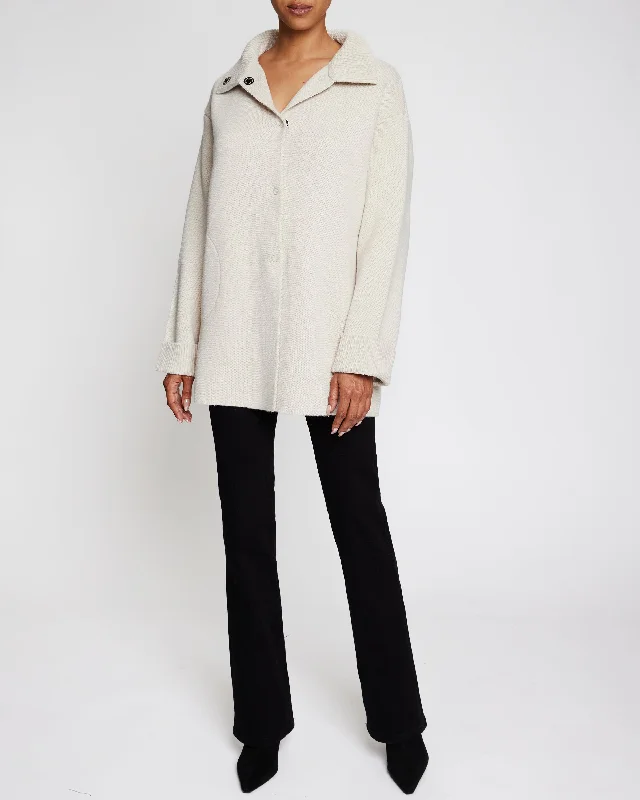 ROSA Oversized Knit Coat in Extra Fine Wool Vest Waistcoat Gilet