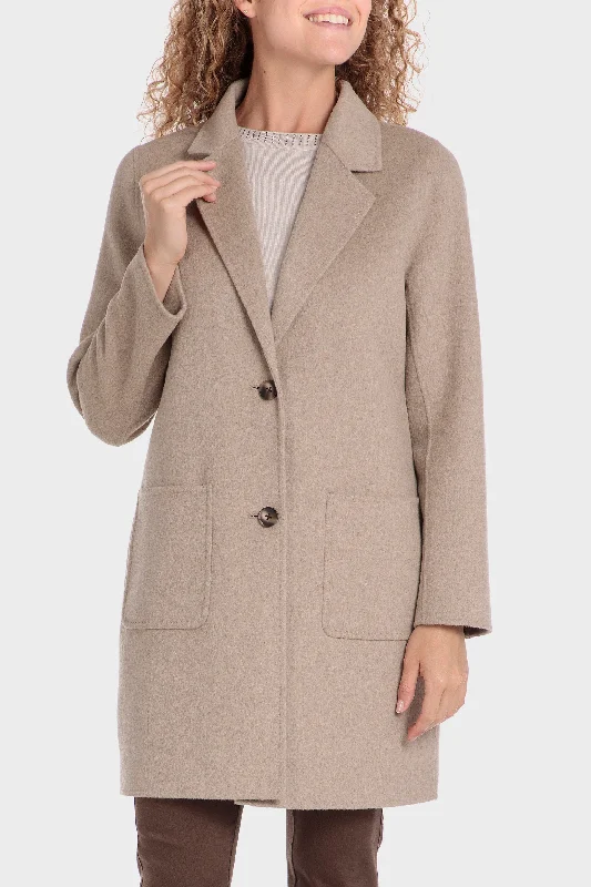 Beige coat Satin Silk Chiffon