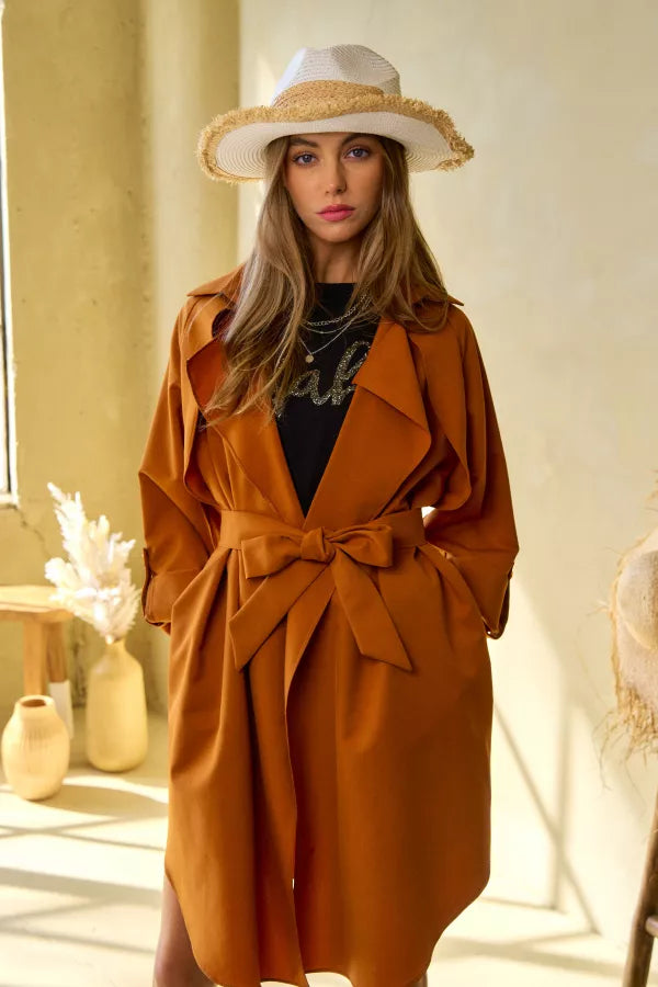 Terra Layering Trench Coat Toggle Coat Shawl Collar Coat Notch Collar Coat