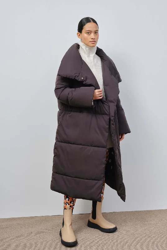 Nizza | Black Oversized Women's Quilted Puffer Coat Anorak Windbreaker Fleece