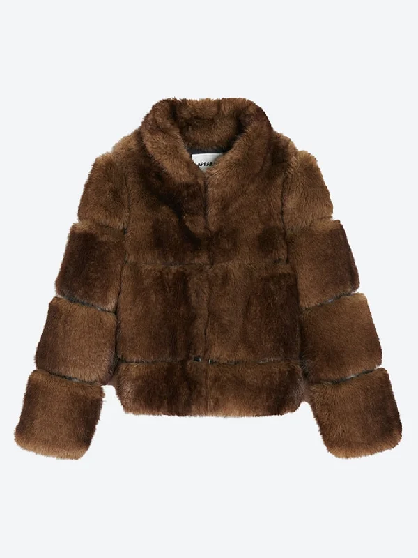 Sai mink short coat Hooded Caped Scarf