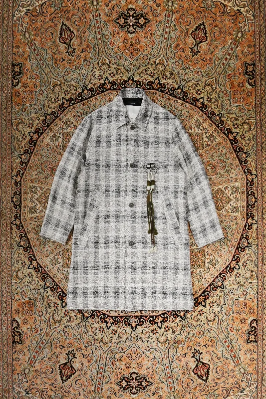 Song for the Mute "ROOM" COACH COAT (WHITE) Buttoned Toggled Snapped