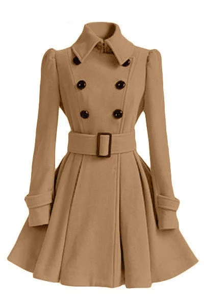 Fashion high Europe Winter Coat Belt Buckle trench Coat Double-breasted coat Long Sleeve Casual Dresses Trench Raincoat Windbreaker Fashion high Europe Winter Coat Belt Buckle trench Coat Double-breasted coat Long Sleeve Casual Dresses Trench Raincoat Windbreaker
