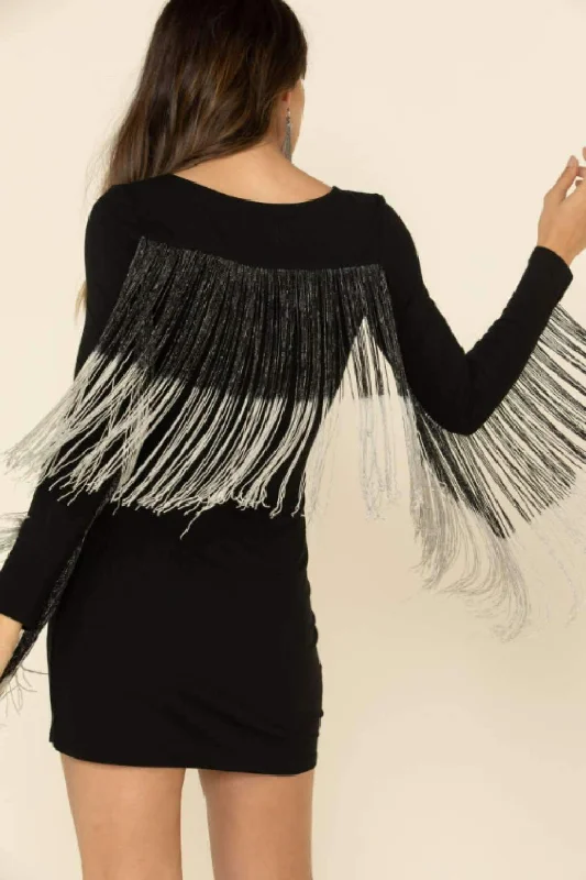 IDYLLWIND WOMEN  QUEEN OF THE NIGHT FRINGE DRESS