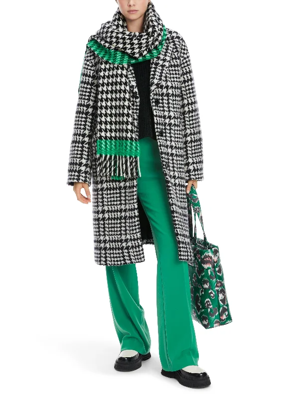 MARC CAIN BLACK & WHITE COAT Hooded Caped Scarf