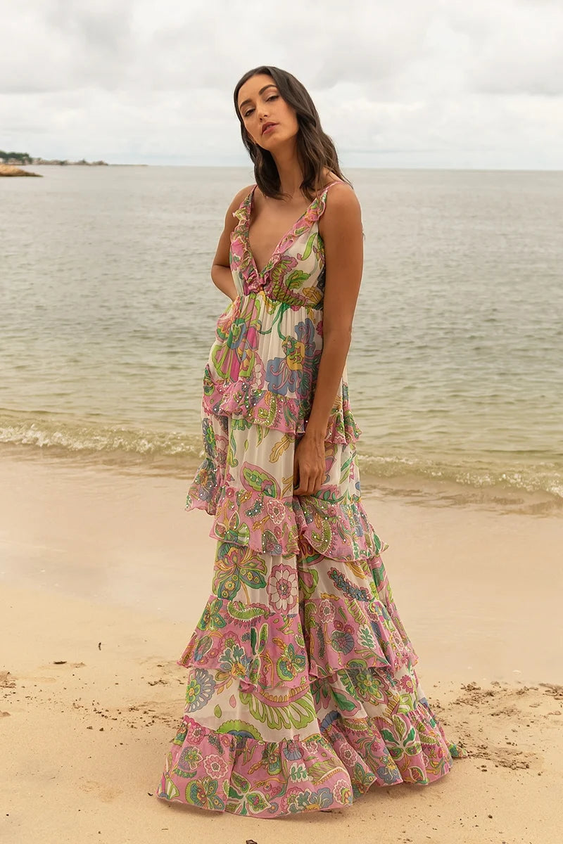 Ingird Long Dress Pastel - Miss June