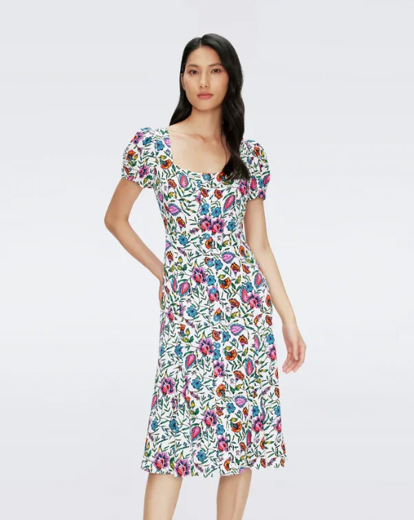Elena Dress Floral March - Diane Von Furstenberg