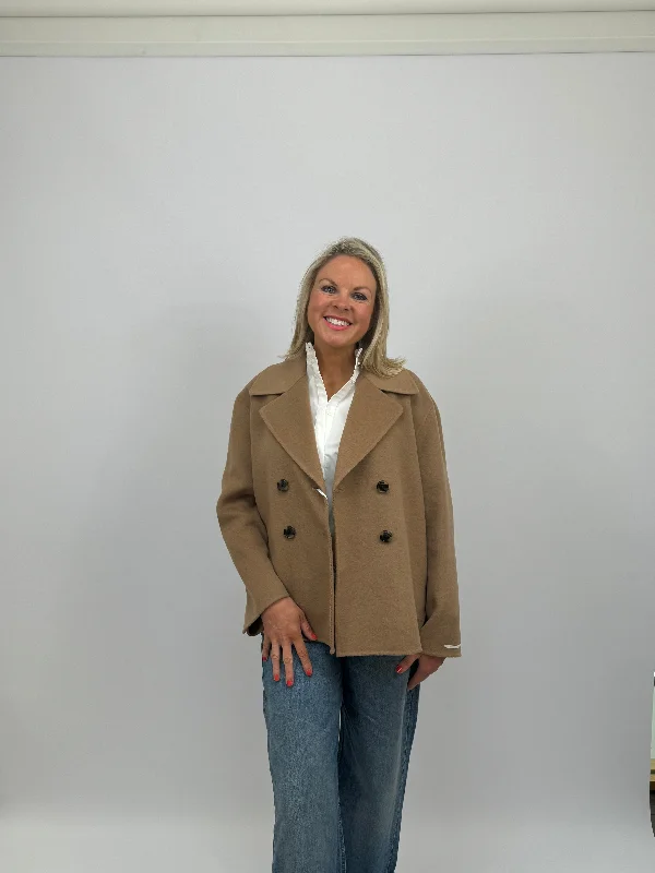 IBLUES Short Camel Coat Anorak Windbreaker Fleece