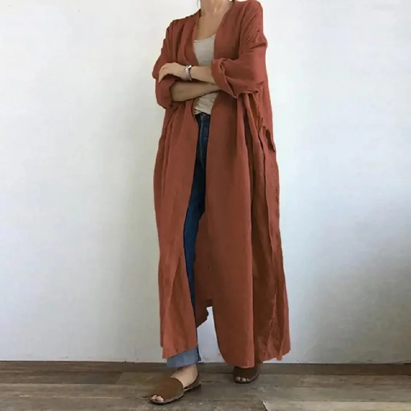 Autumn New Single Breasted Long Coat Women's Straight Coats 4XL 56482 Bolero Crop Top Camisole