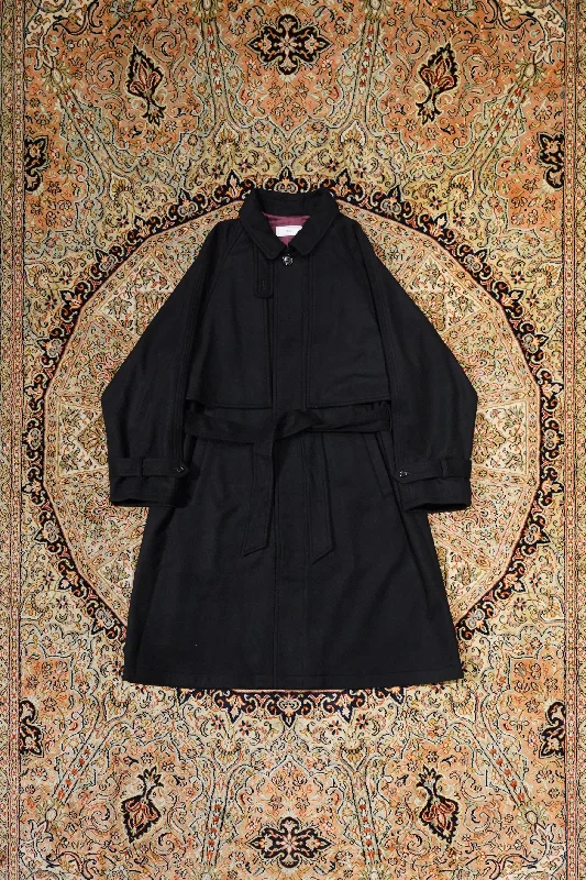 YOKE SOUTIEN COLLAR COAT (BLACK) Crew Neck V-Neck Boat Neck