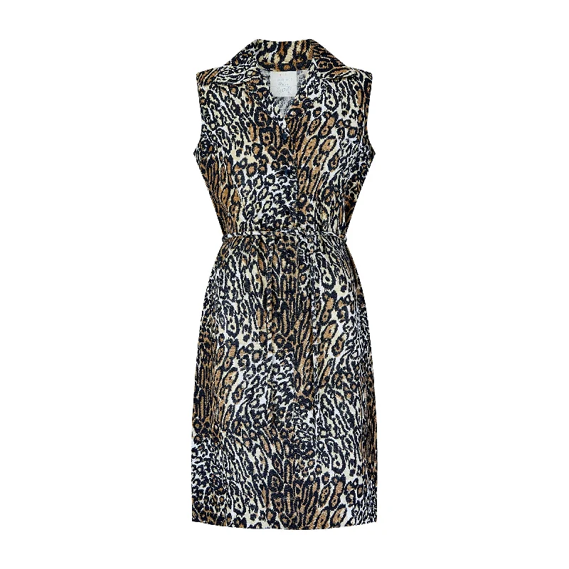 1970s Kenrose Leopard Print Belted Dress