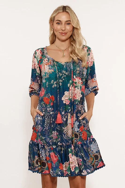 Wisteria Shirred Dress