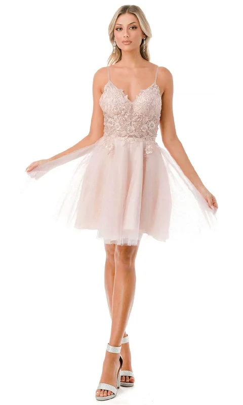 Trevi Collection S2742M - Embroidered Cocktail Dress