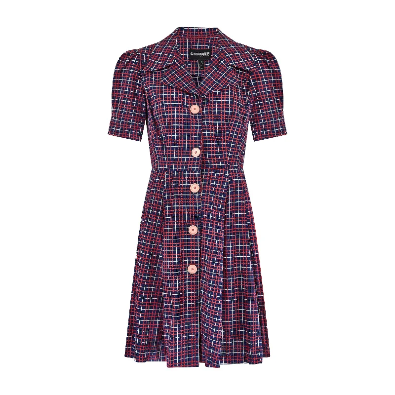 1970s Jeff Banks for Clobber Plaid Shirtwaister Dress