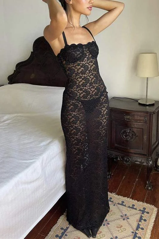 LACE CAMI LONG DRESS