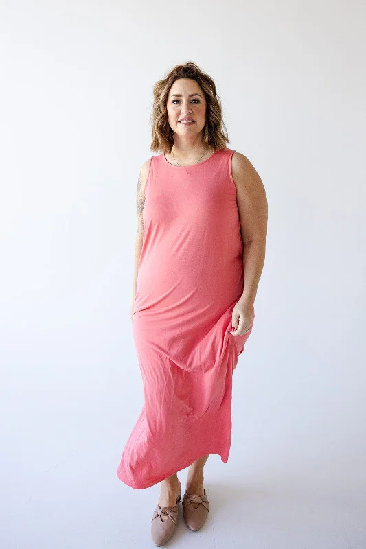 ROUND NECK TANK SLIP DRESS IN CACTUS BLOSSOM