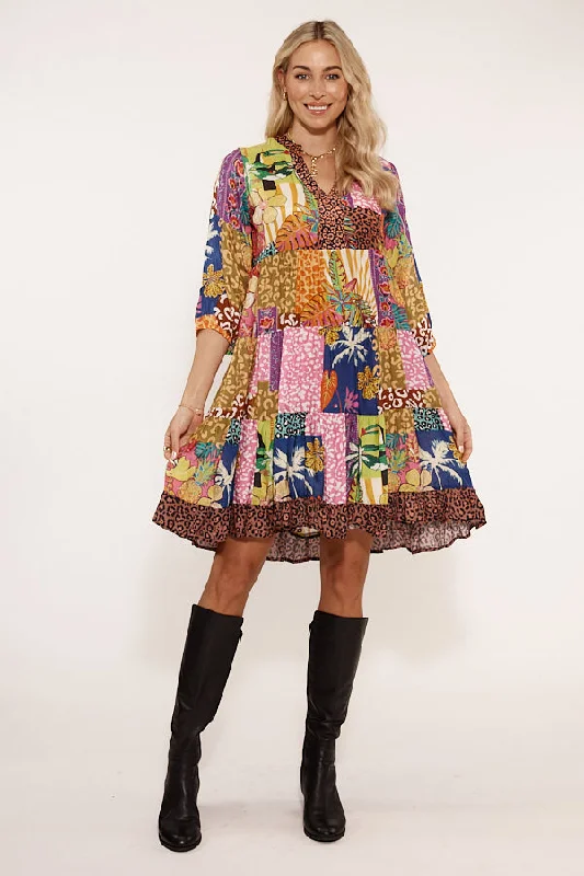 San Sebastian Tier Dress Print