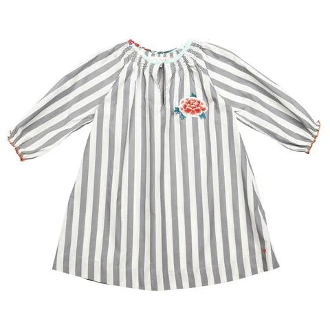 Pink Chicken Ava Dress Grey Stripe