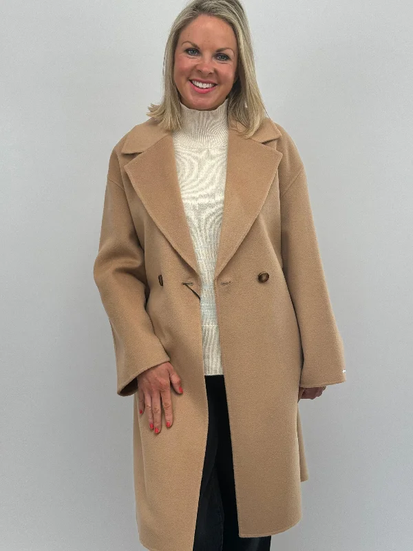 MARELLA Camel Coat Down Puffer Quilted