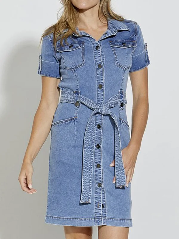 NEW LONDON ARGYLL DENIM TRENCH DRESS