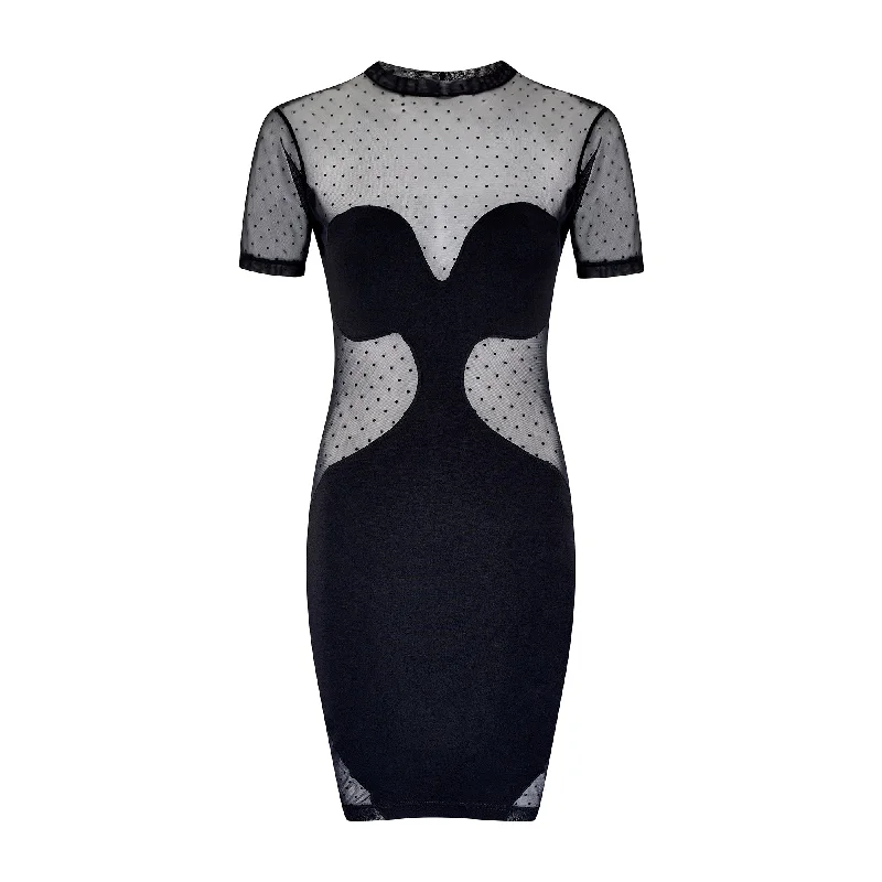 1990s Documented Liza Bruce Mesh Cut Out Dress