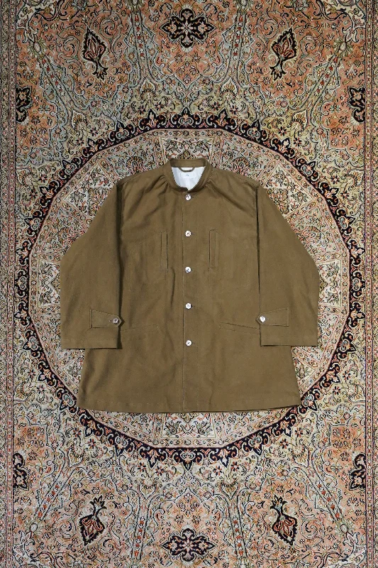 MOLESKIN HUNTING COAT (KHAKI) Peter Pan Collar Cowl Neck Turtleneck