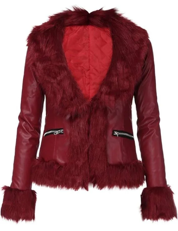 Women's Winter Faux Fur Warm Short Coat for ladies M S3512877 Houndstooth Jacket Shearling Jacket Fleece Jacket Women's Winter Faux Fur Warm Short Coat for ladies M S3512877 Houndstooth Jacket Shearling Jacket Fleece Jacket