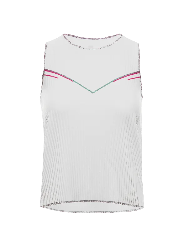 196048-182 | SCULPT PLEATED TANK | WHITE ANGEL sage tank top