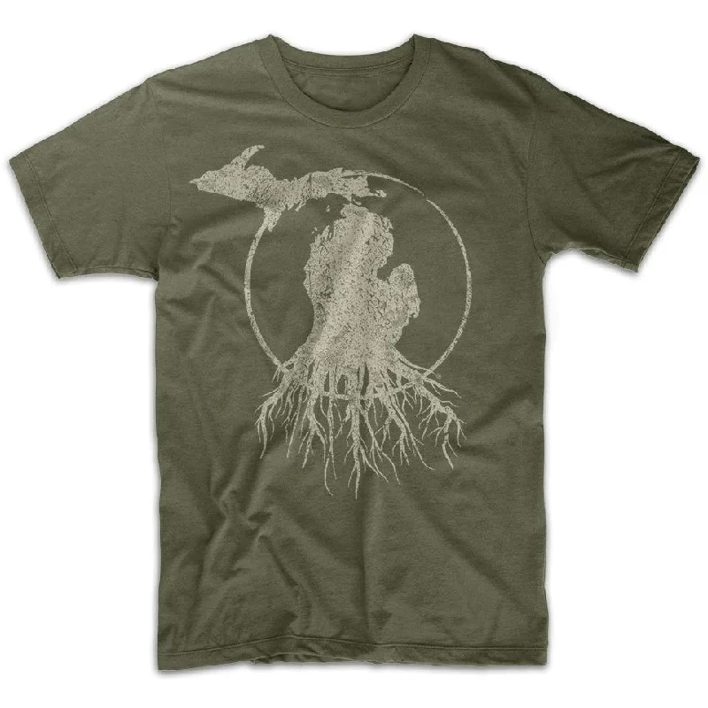AUT231- Michigan Roots T-Shirt Hthr Military Green Terry Blend Velvet Blend Canvas Blend AUT231- Michigan Roots T-Shirt Hthr Military Green Terry Blend Velvet Blend Canvas Blend
