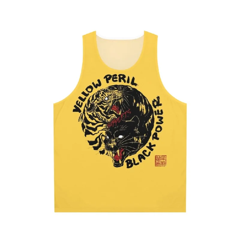 Black Power Unisex Tank Top with Tigers and Panthers bright tank top