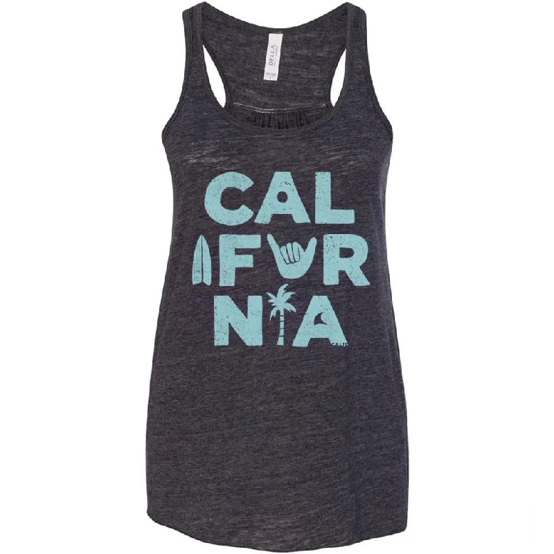 California Icons Charcoal slub Tank gold tank top