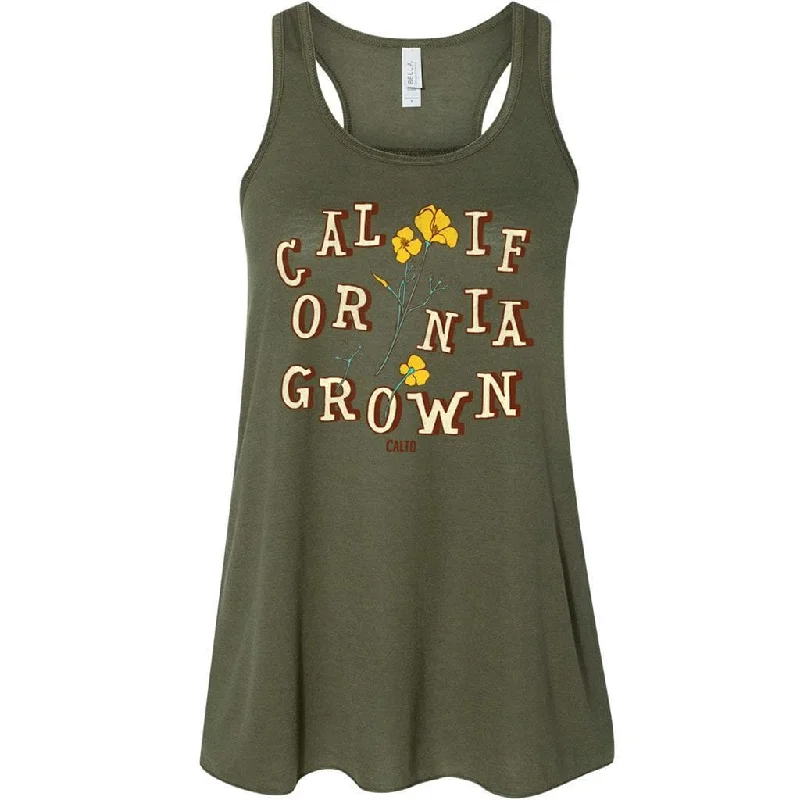 California Grown Poppies Flowy Tank peach tank top