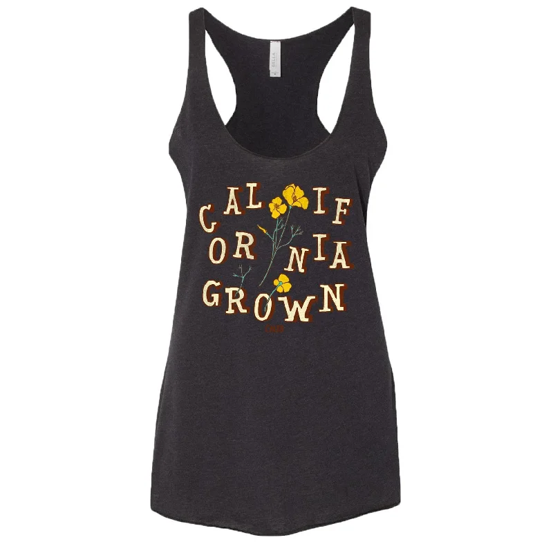 California Grown Poppies Racerback Tank sage tank top
