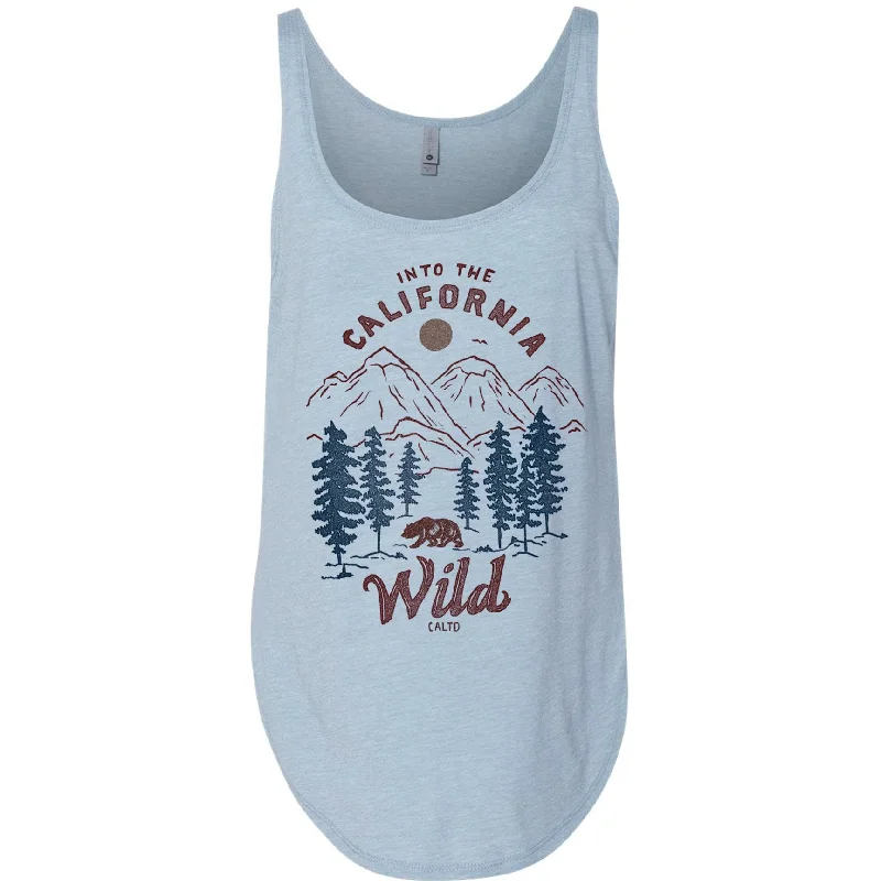 California Into the Wild Side Slit Tank print tank top