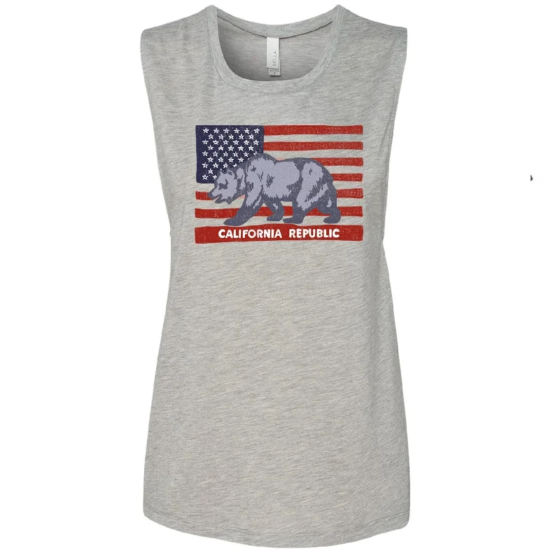 California American Flag muscle tank lightweight tank top