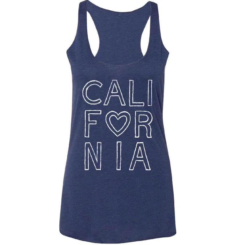California outline navy tank strapless tank top