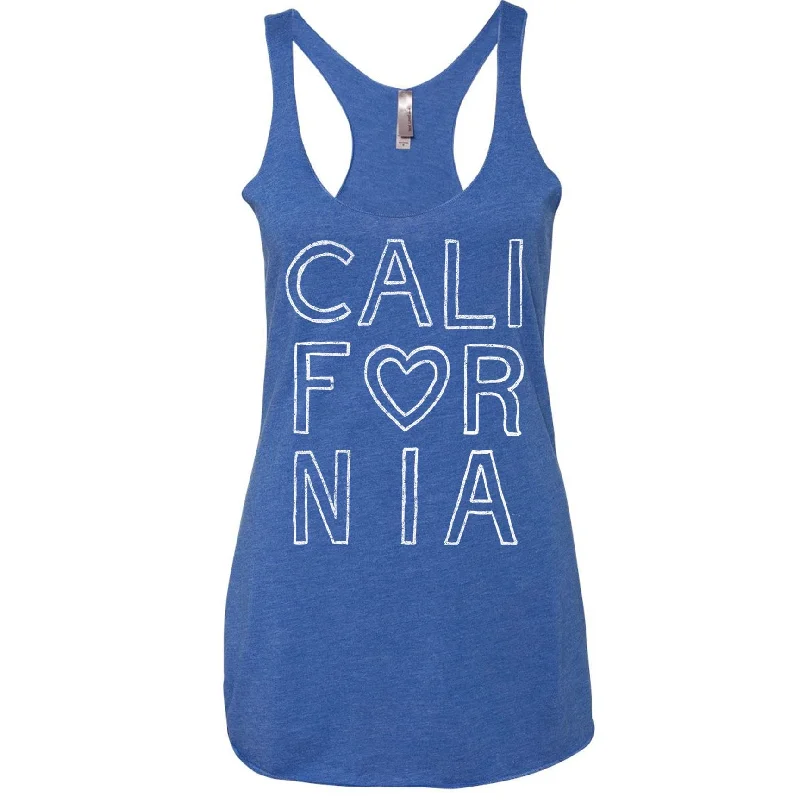 California outline royal tank cold shoulder tank