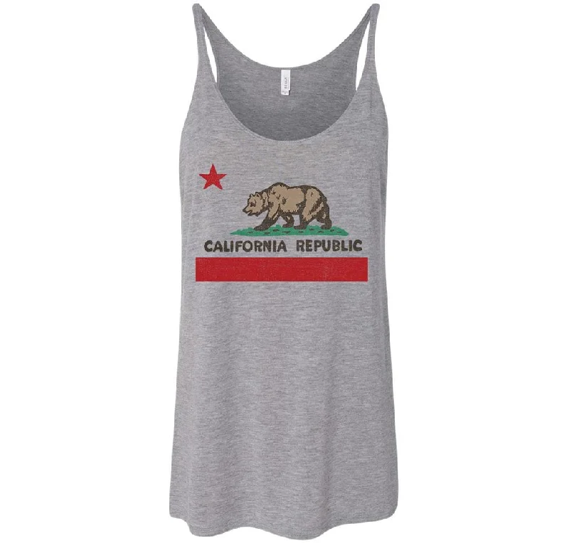 California Republic State Flag Flowy Tank crew neck tank