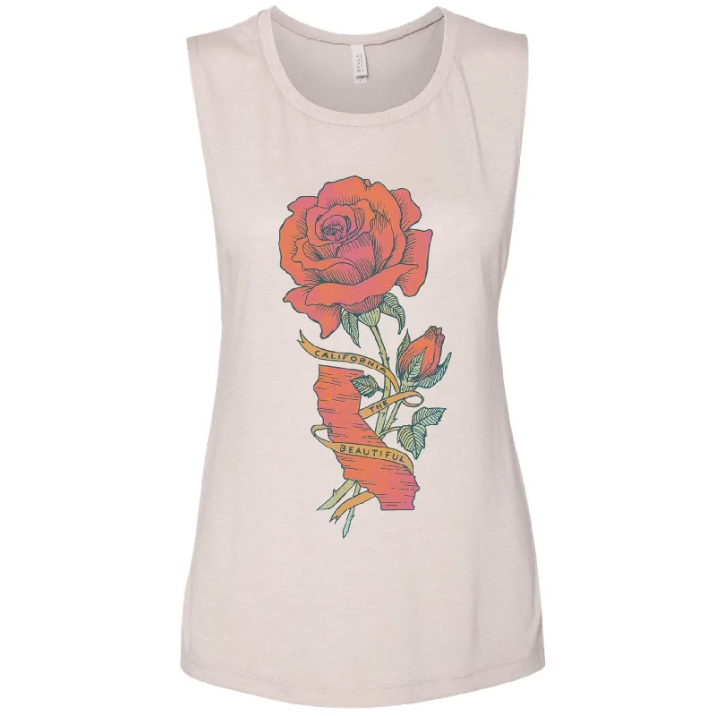 California Rose Muscle Tank mint tank top