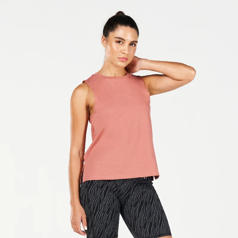 Core Wild Print Back Tank - Light Mahogany cozy tank top