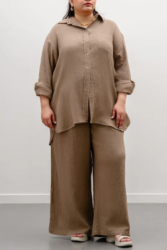 CURVE MUSLIN SHIRT Hooded Caped Shawl Collar