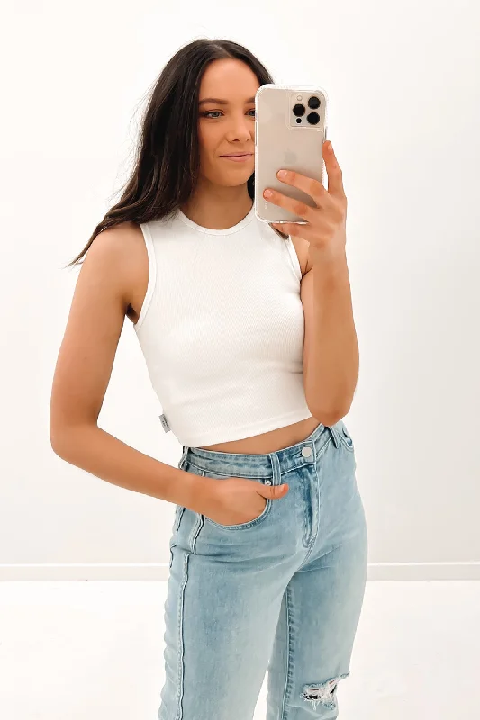 Dalston Hemp Rib Tank Off White casual tank top