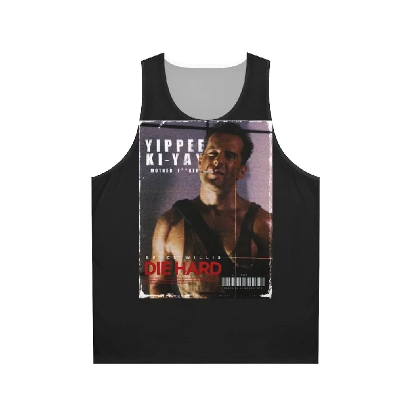 Die Hard Unisex Tank Top - Retro 80s Bruce Willis Christmas Movie print tank top